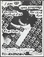 Flier for I am [eye] open film screenings at d.c. space, November 1, 2, and 3