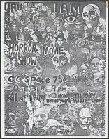 Flier for Horror Movie Show, I am [eye] open film screenings at d.c. space , October 31
