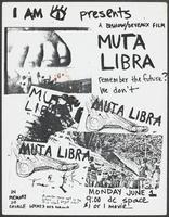 Flier for I am [eye] screening of 'Muta Libra' by Bishow and Deveaux at d.c. space, Monday, June 1