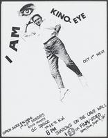 Flier for I am [eye] open film screenings at d.c. space, 1st and 3rd Mondays of each month beginning October 1