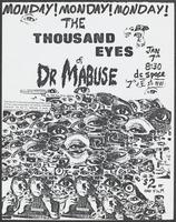 Flier for I am [eye] screening of 'The Thousand Eyes of Dr. Mabuse' at d.c. space, January 7