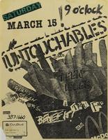 Flier for a concert featuring The Untouchables with Teen Idles and Tru Fax, March 15, 1980