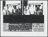 Dischord Records advertisement for 7-inch EPs and a D.C. Hardcore 30-song sampler