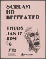 Flier for a concert featuring Scream, HR, and Beefeater at the 9:30 Club, January 7
